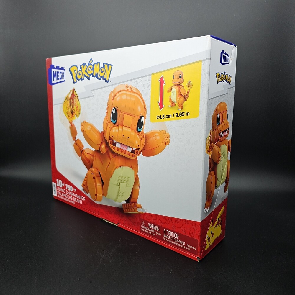 Mega Pokémon Figure Toy 12-inch Poseable Build and Display Jumbo Charmander